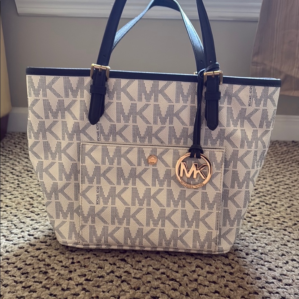Michael Kors Black and Cream Tote Bag
